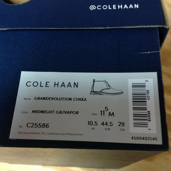Cole Haan Men's Grand Evolution Dark Gray Suede Chukka Boots 11.5M - New in Box - Picture 9 of 10